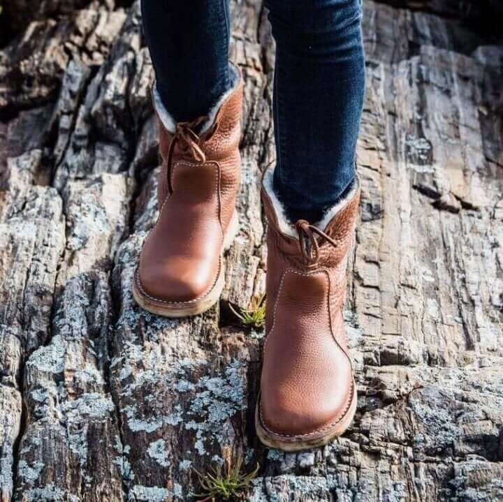 Bottes Imperméables En Cuir Polaire Avec Doublure En Laine