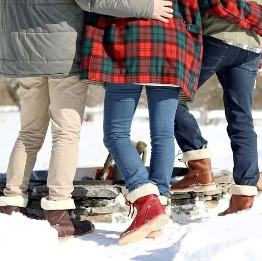 Bottes Imperméables En Cuir Polaire Avec Doublure En Laine