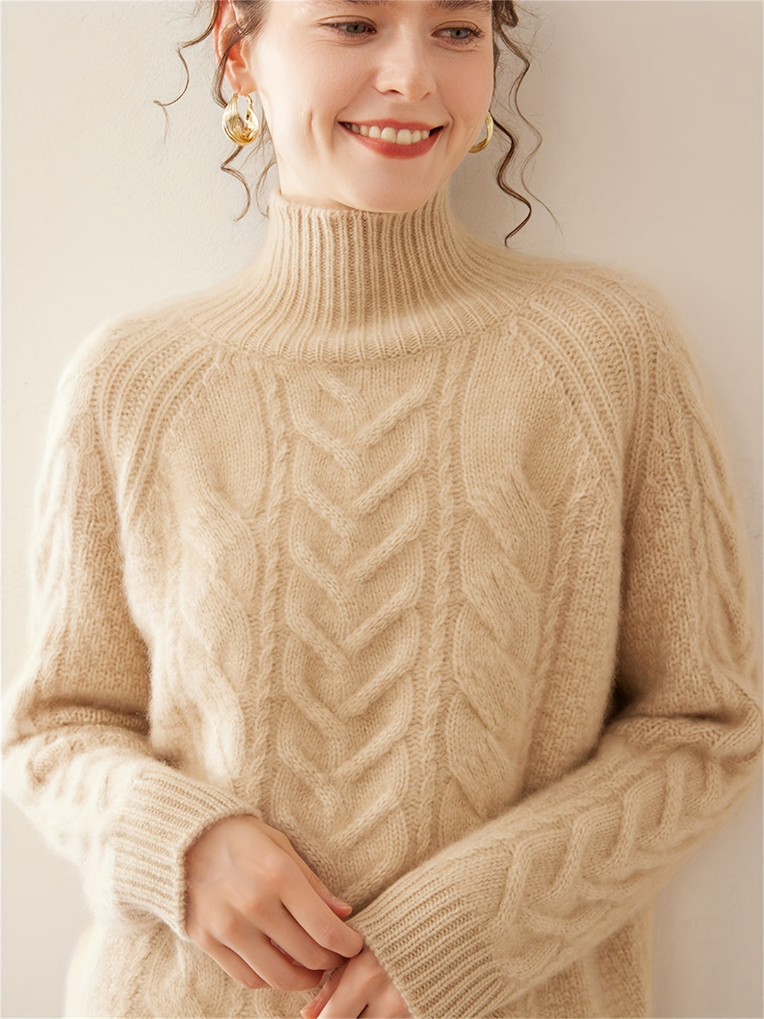 Emmeline - Haut Turtleneck en Cachemire Doux