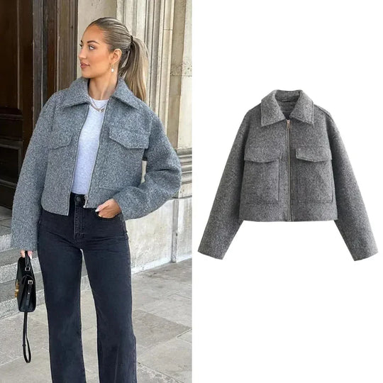 Alizée - Veste Cropped en Tweed