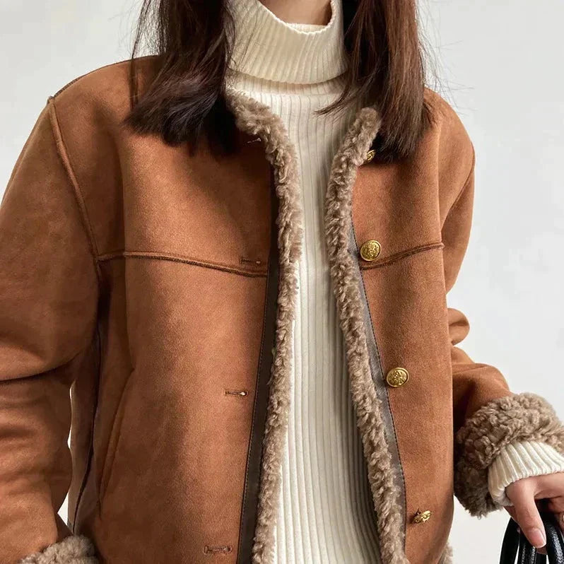 Emy - Manteau Boutonné Élégant